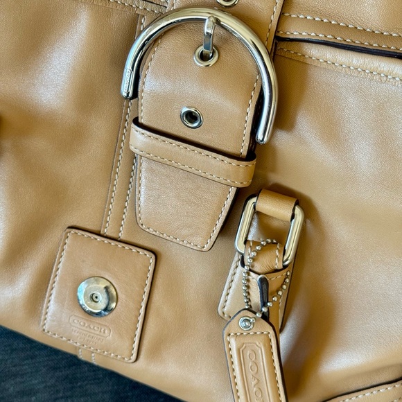 Coach Camel Smooth Leather Satchel - Picture 11 of 11